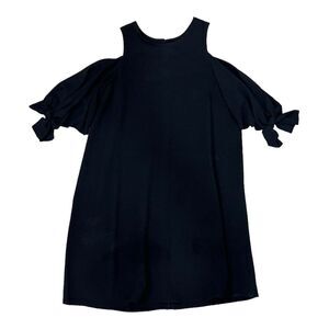 Charles Henry Black Multimedia Tie Sleeve Swing Dress S
